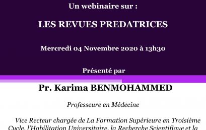 Webinaire sur les Revues Prédatrices.