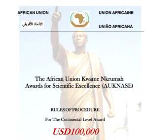 appel à candidatures au Prix Kwame Nkrumah de l’Union africaine pour l’excellence scientifique