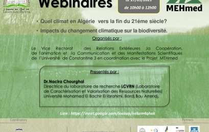 WEBINAIRES: Quel climat en  Algérie vers la fin du 21ème siècle ?