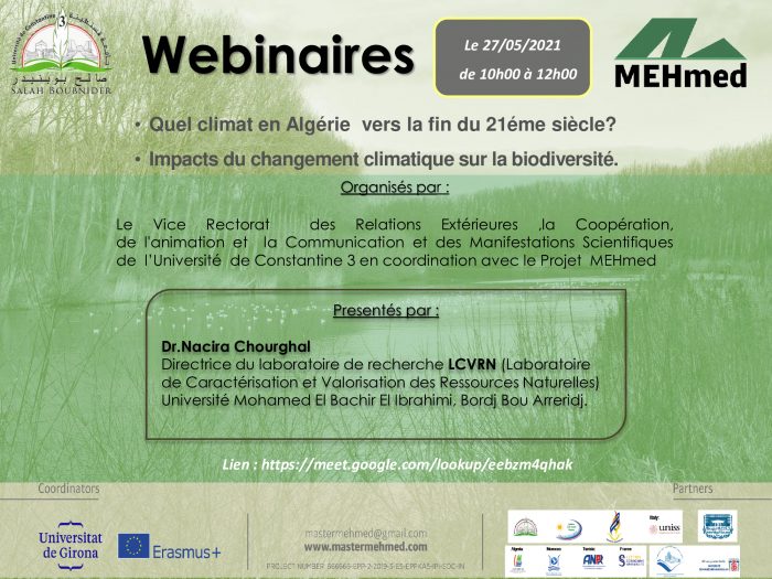 WEBINAIRES: Quel climat en  Algérie vers la fin du 21ème siècle ?