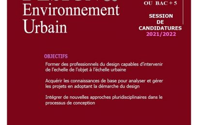 Appel à candidature pour le master professionnel Design et EU pour l’année universitaire 2021-2022.