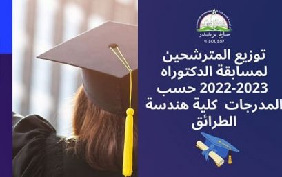 توزيع المترشحين لمسابقة الدكتوراه 2022-2023 حسب المدرجات ‎‎‎‎‎‎