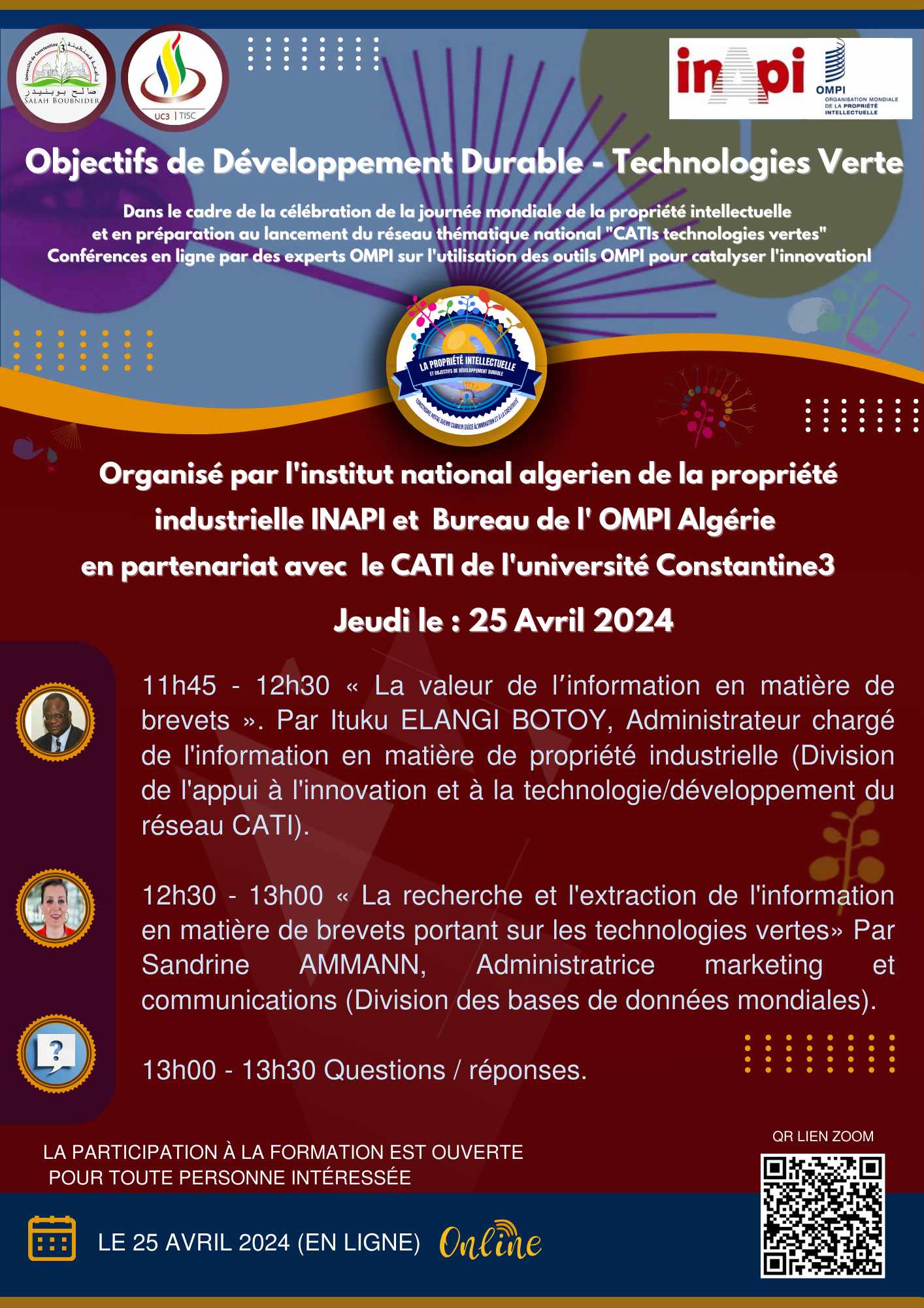 conférence en ligne par des experts OMPI