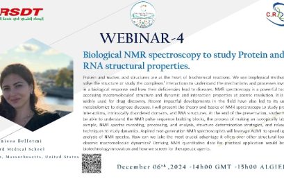 Webinar : « Biological NMR spectroscopy to study Protein and RNA structural properties»