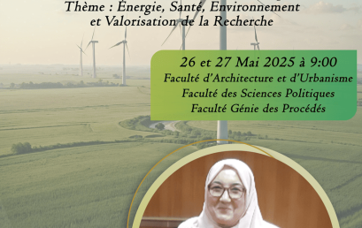 Journées de la Recherche Scientifique: Énergie, Santé, Environnement et Valorisation de la Recherche