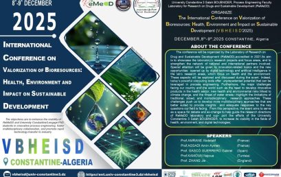 INTERNATIONAL CONFERENCE ON VALORIZATION OF BIORESOURCES: HEALTH, ENVIRONMENT AND IMPACT ON SUSTAINABLE DEVELOPMENT