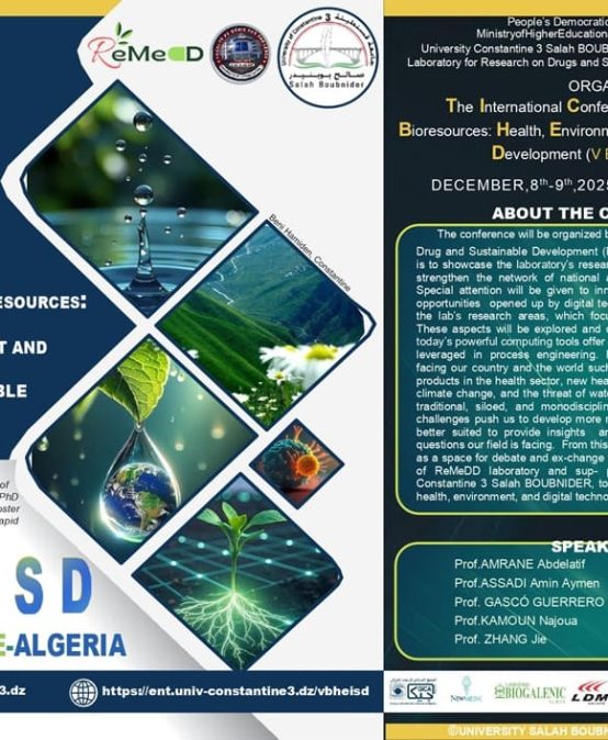 INTERNATIONAL CONFERENCE ON VALORIZATION OF BIORESOURCES: HEALTH, ENVIRONMENT AND IMPACT ON SUSTAINABLE DEVELOPMENT