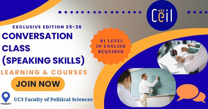 Le CEIL UC3 ouvre les inscriptions à son programme de conversation en anglais Le CEIL UC3 ouvre les inscriptions à son programme de conversation en anglais