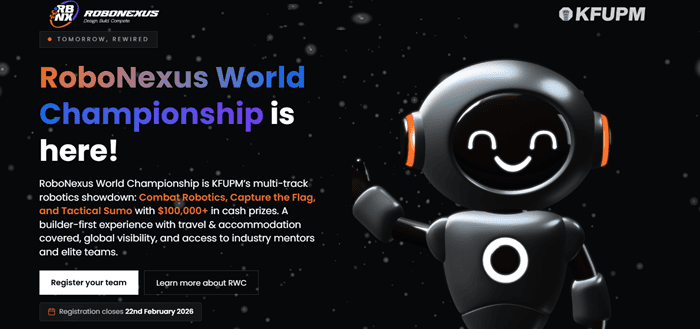 إعلان للمشاركة في بطولة العالم للروبوتات “Robonexus”