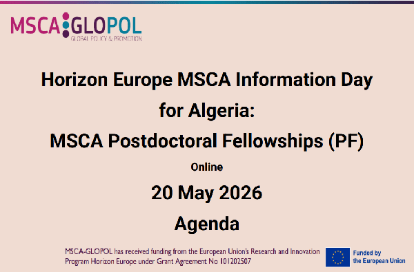 Journée d’information Horizon Europe : MSCA en Algérie Journée d’information Horizon Europe : MSCA en Algérie